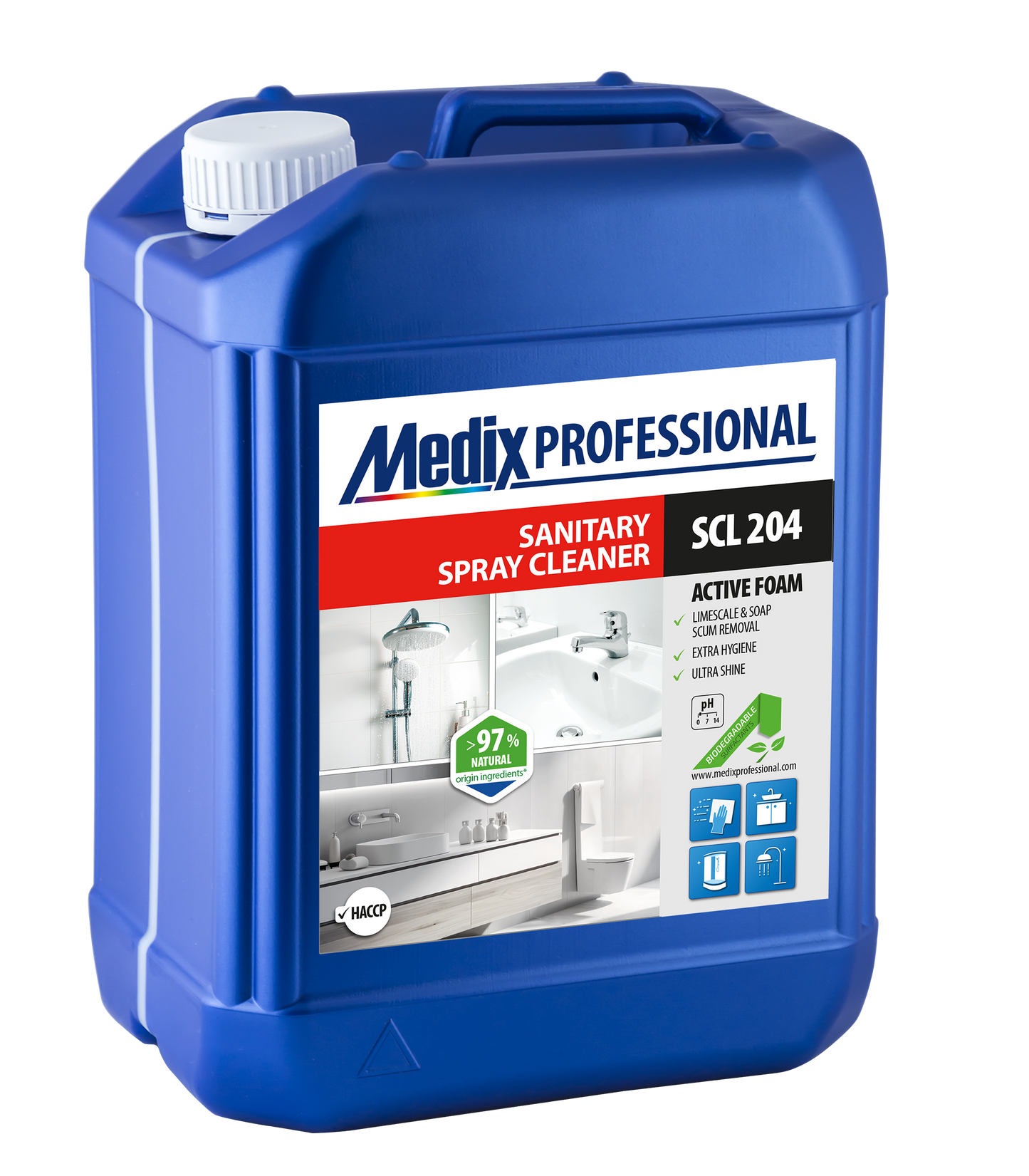 Spray profesional pentru curățenie baie – Medix SCL 204 – 5L, igienizare și strălucire
