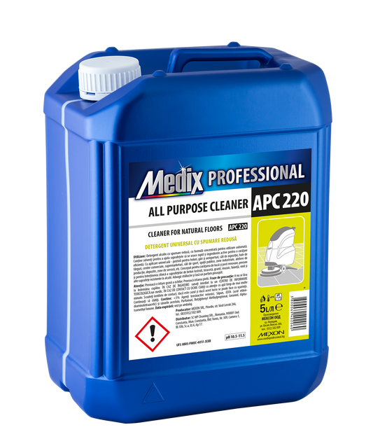 Medix Professional APC 220 – Detergent General Concentrat cu Geraniol, 5L, Curățenie Profesională