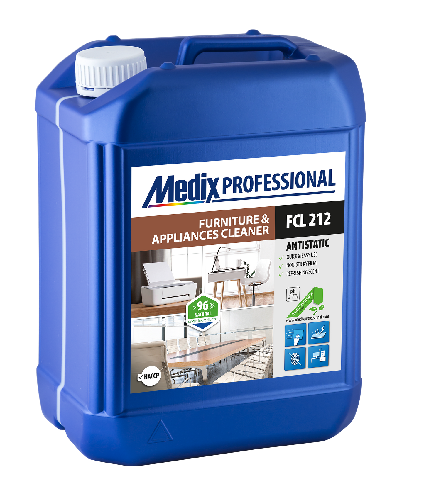 Medix Professional FCL 212 – Curățitor Mobilă și Electrocasnice Antistatic, >96% Natural, Profesional, 5L
