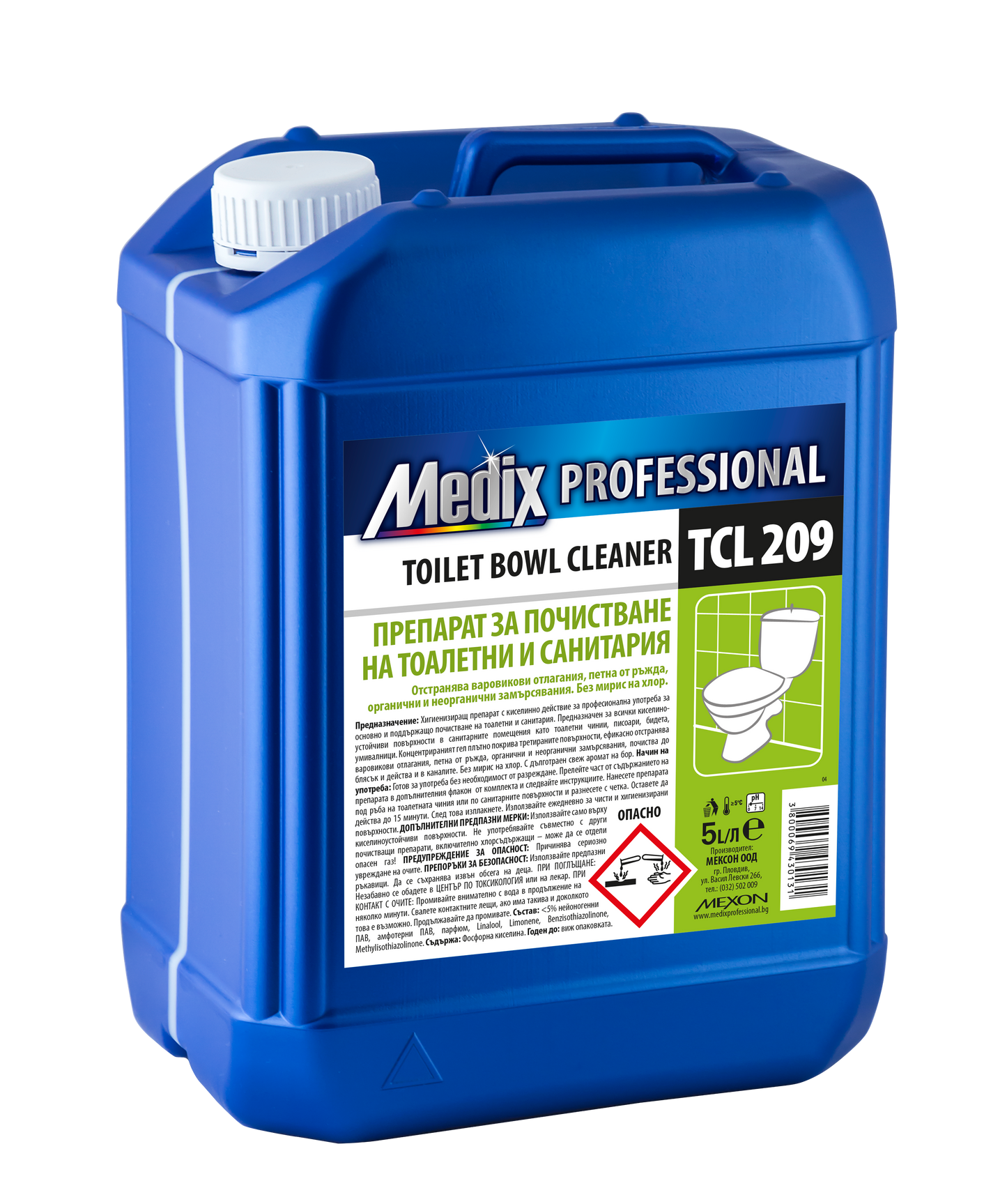 Medix Professional TCL 209 – Soluție profesională pentru curățare toaletă, baie și sanitare, cu acțiune anticalcar
