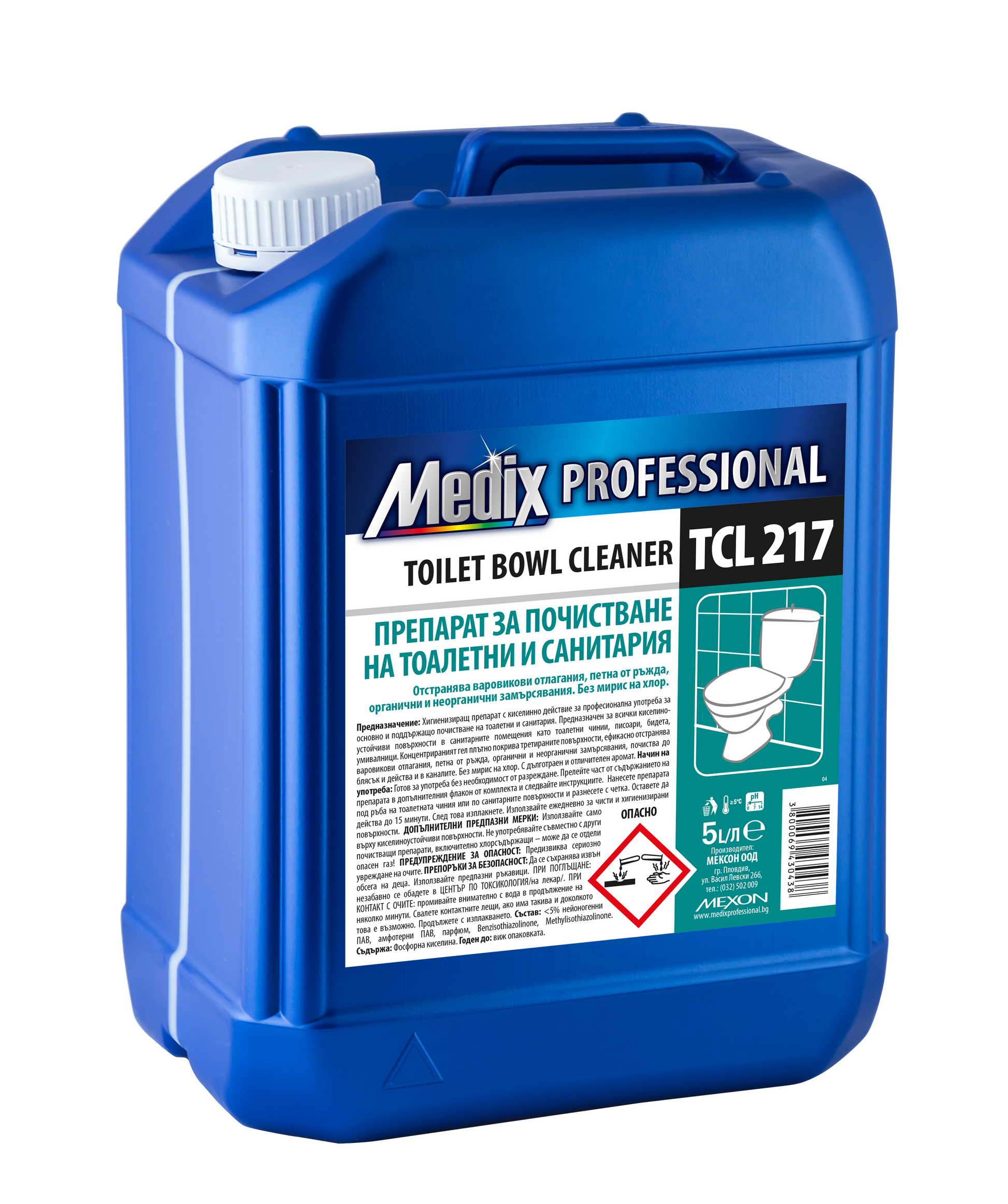Medix Professional TCL 217 – Detergent puternic pentru igienizarea toaletelor, baie și sanitare